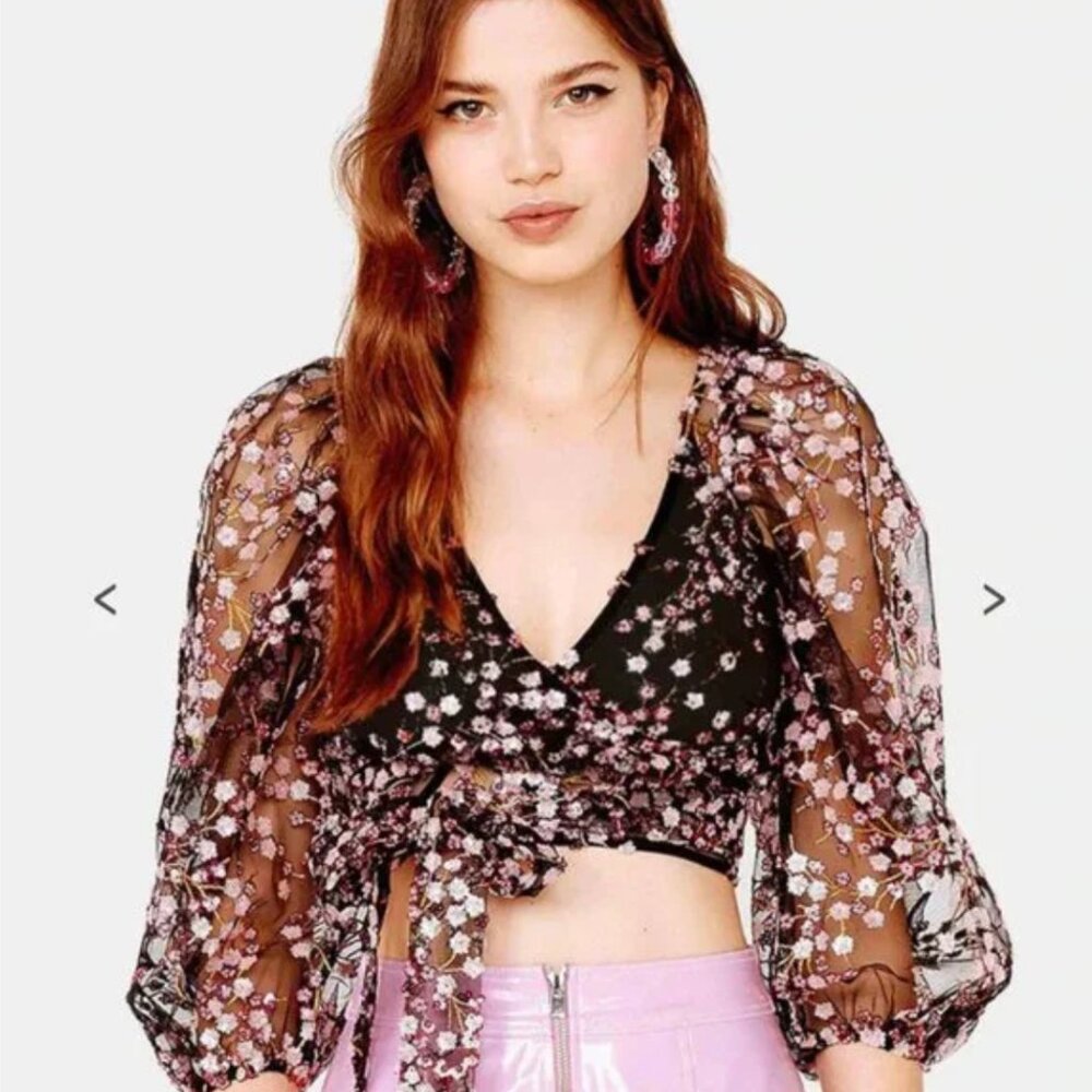 For Love and Lemons Gibson Cherry Blossom Top size small
